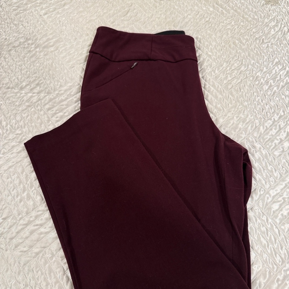 THE FALL COLOR Investment Petites Women's Burgundy Slim Leg Pants 10P